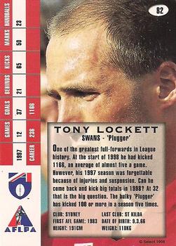 1998 Select AFL Signature Series #82 Tony Lockett Back